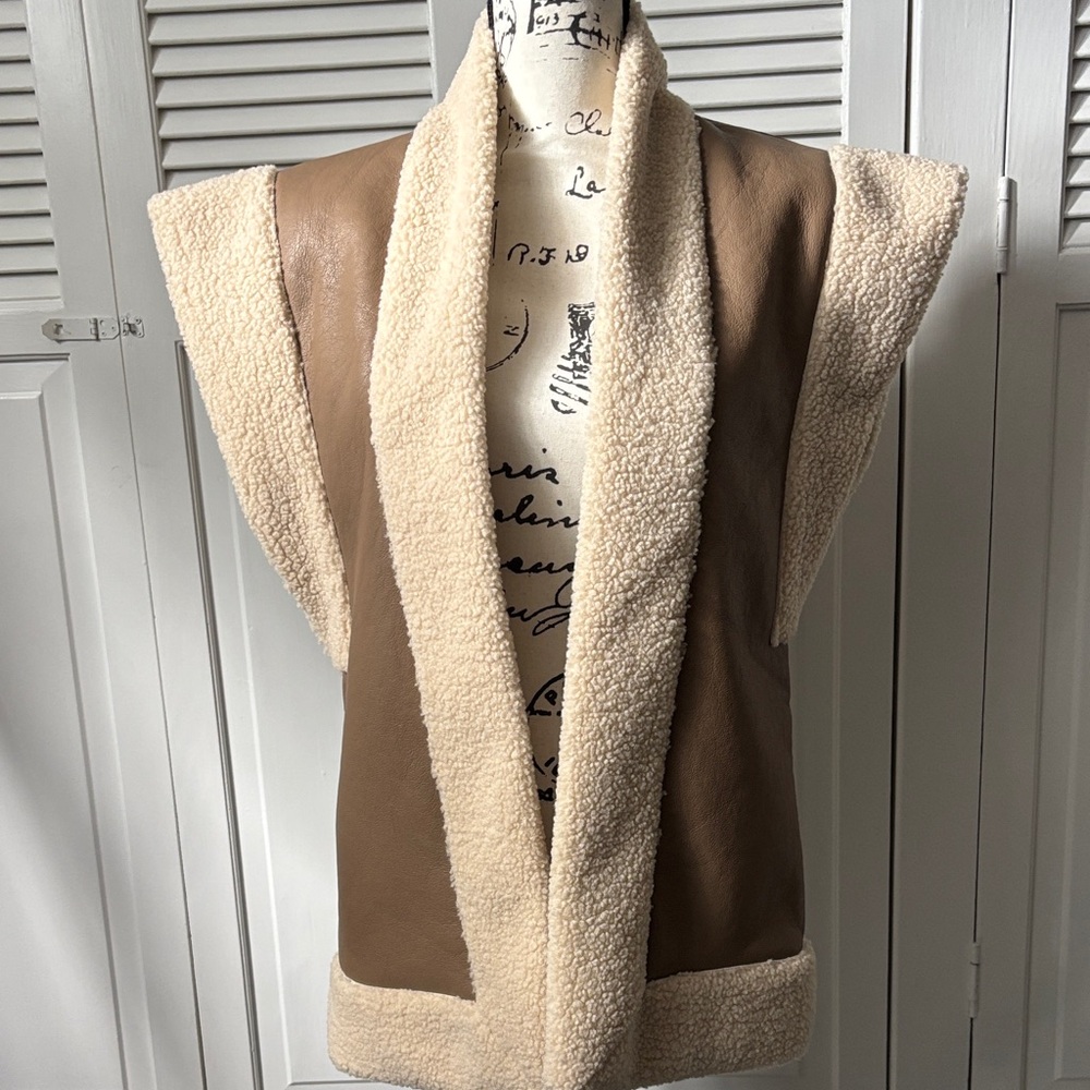 Crescent Cream Shearling Vest